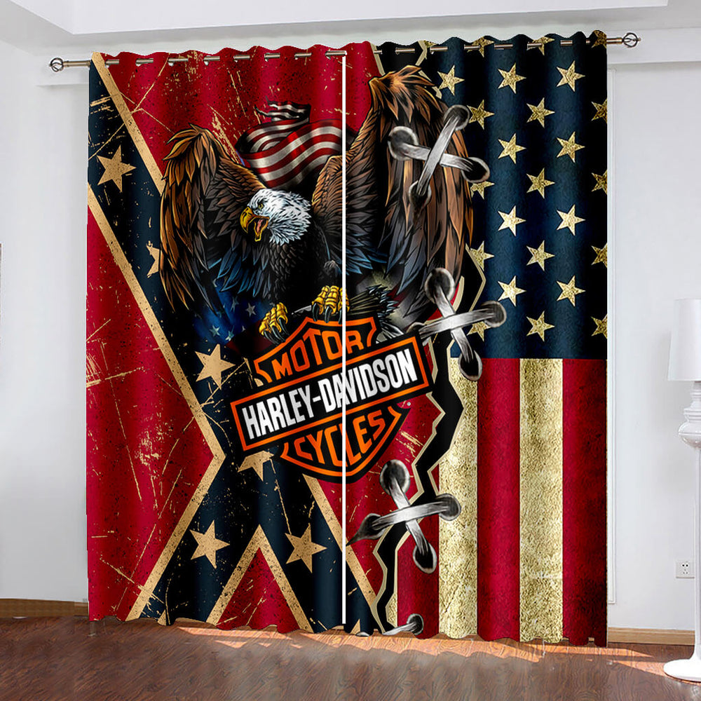 American Flag Curtains Pattern Blackout Window Drapes (Online Order Only)