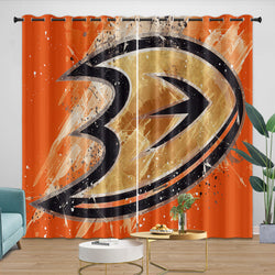 Anaheim Ducks Curtains Pattern Blackout Window Drapes Room Decoration (Online Order Only)