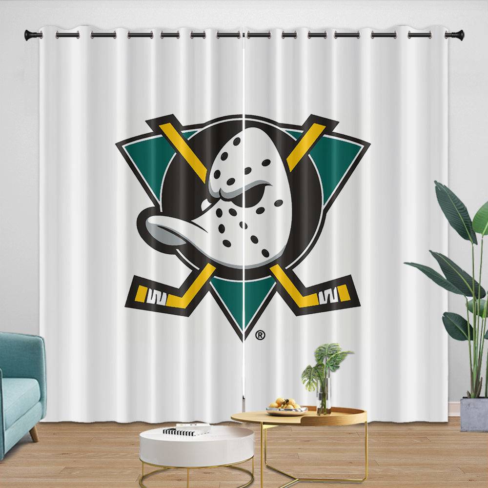 Anaheim Ducks Curtains Pattern Blackout Window Drapes Room Decoration (Online Order Only)