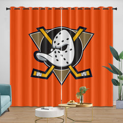 Anaheim Ducks Curtains Pattern Blackout Window Drapes Room Decoration (Online Order Only)