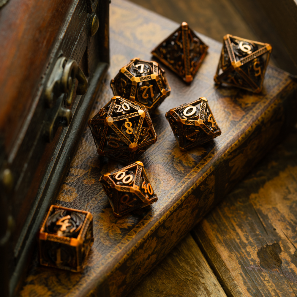 Ancient Dragon Bronze Metal DND Dice Set (ONLINE ORDER ONLY)