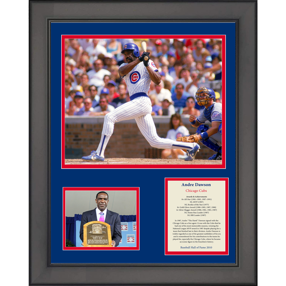 Framed Andre Dawson Hall of Fame Chicago Cubs Baseball 11"x14" Three Photo Collage (ONLINE ORDER ONLY)