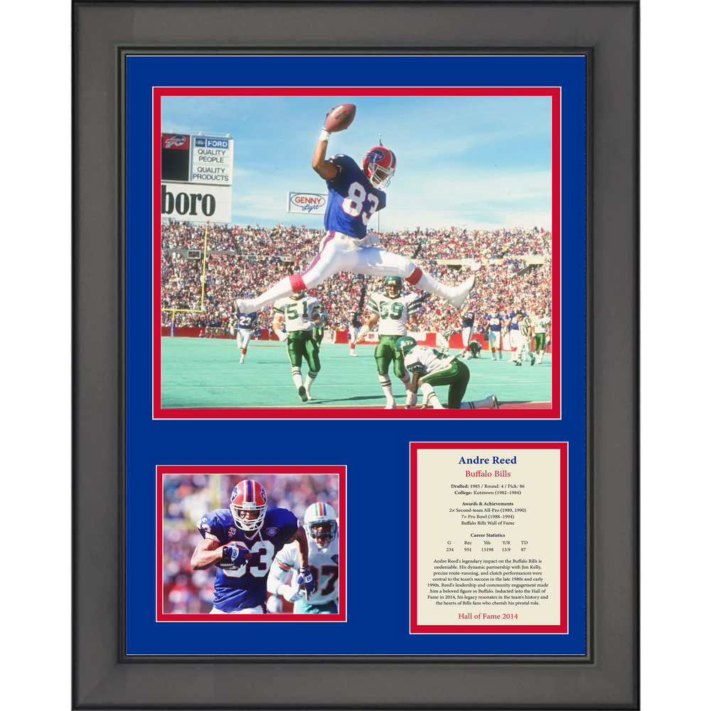 Framed Andre Reed Hall of Fame Buffalo Bills 11"x14" Football Three Photo Collage (ONLINE ORDER ONLY)