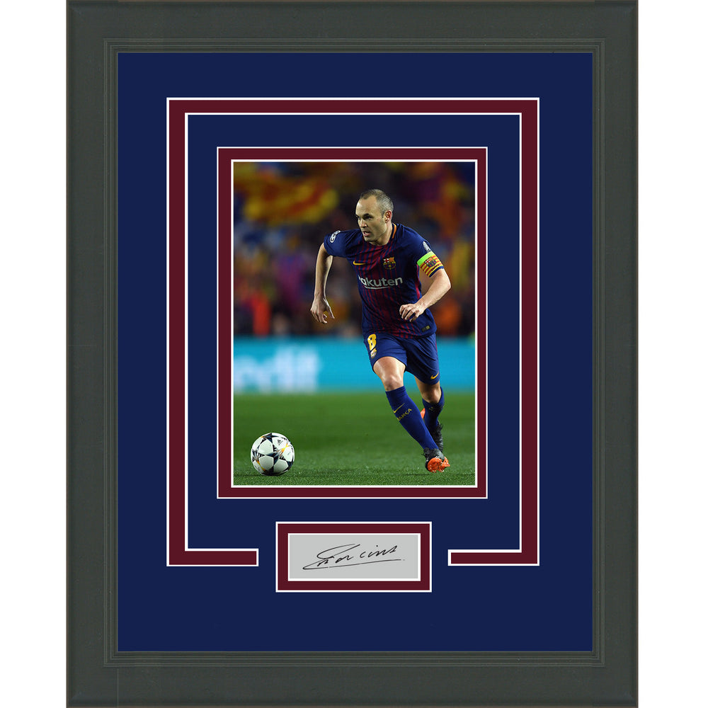 Framed Andres Iniesta Facsimile Laser Engraved Signature Auto Barcelona 11x14 Soccer Futbol Photo (ONLINE ORDER ONLY)