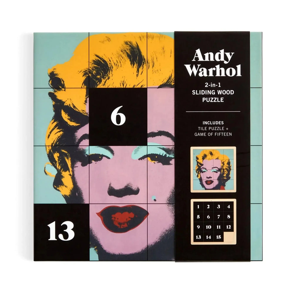 Andy Warhol Marilyn 2-in-1 Sliding Wood Puzzle Galison