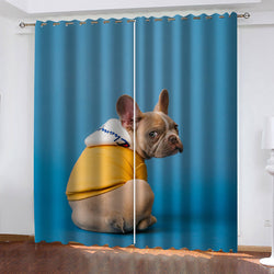 Animal Dog Curtains Blackout Window Drapes (Online Order Only)