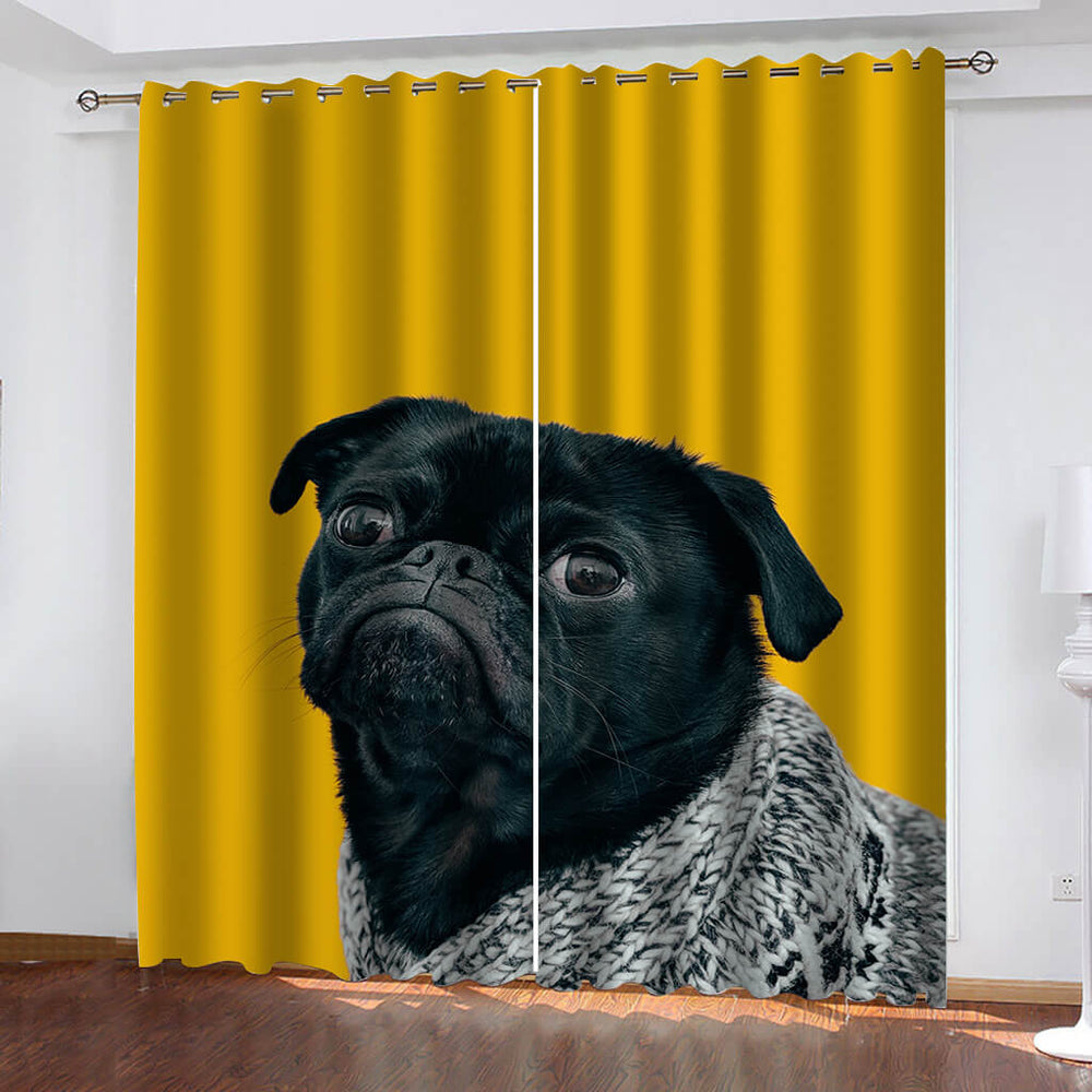 Animal Dog Curtains Blackout Window Drapes (Online Order Only)