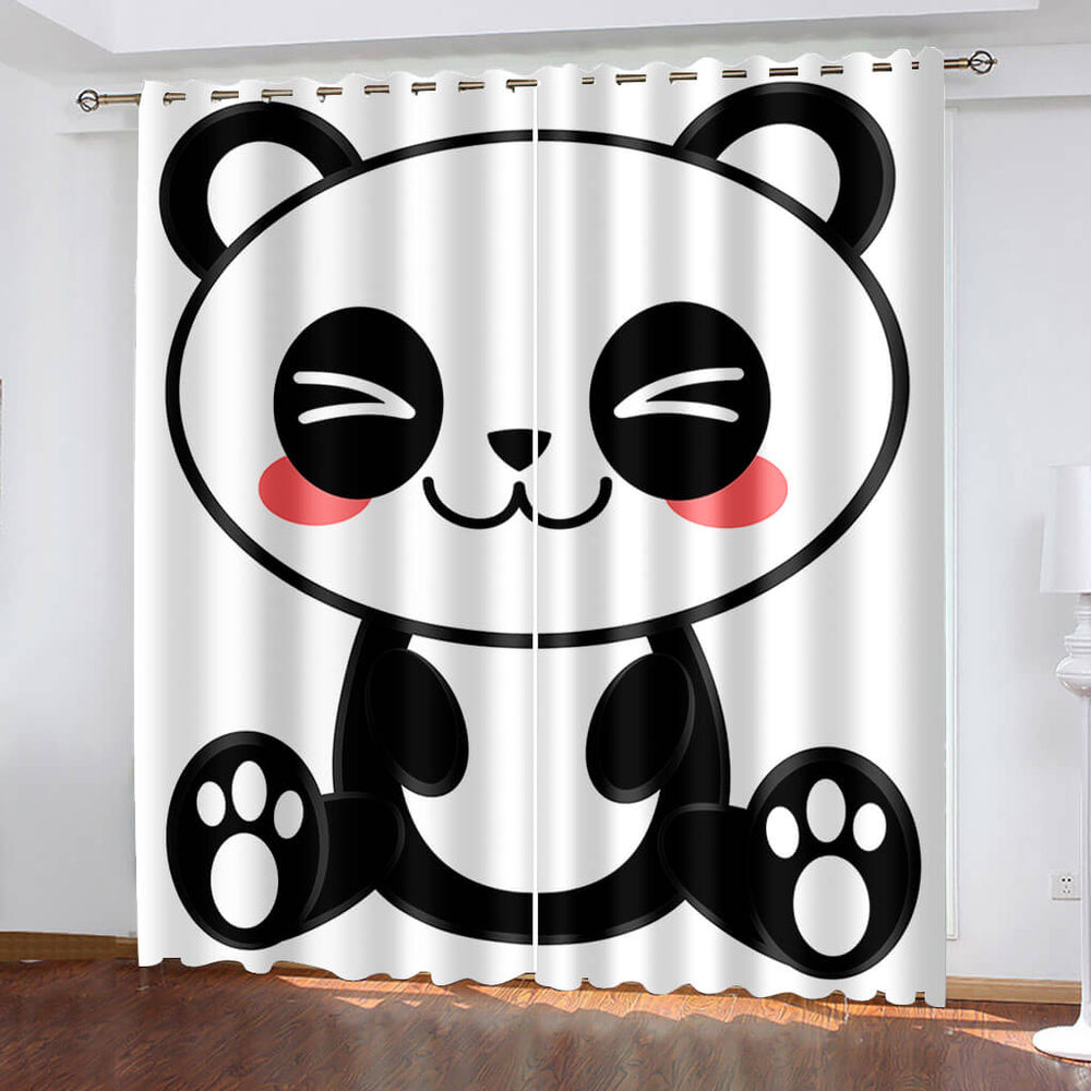 Animal Panda Curtains Pattern Blackout Window Drapes (Online Order Only)