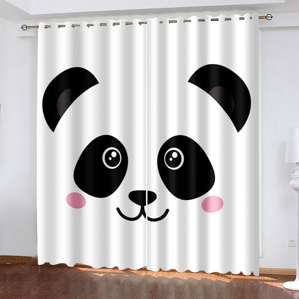 Animal Panda Curtains Pattern Blackout Window Drapes (Online Order Only)