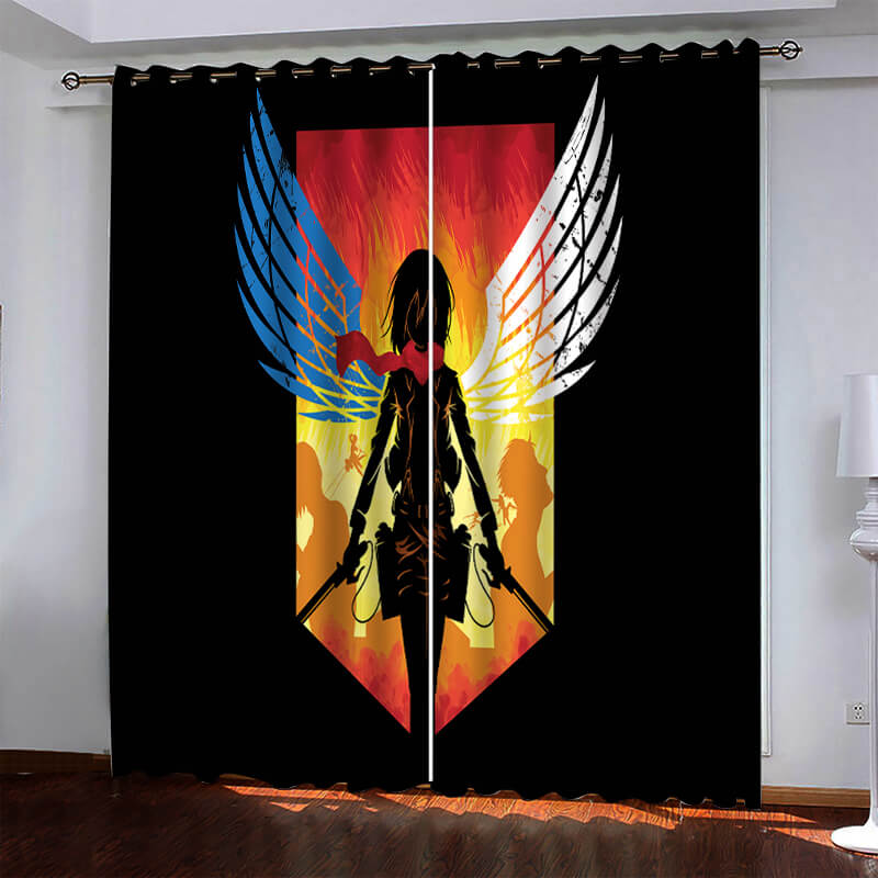 Anime Attack On Titan Pattern Curtains Blackout Window Drapes (Online Order Only)