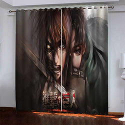 Anime Attack On Titan Pattern Curtains Blackout Window Drapes (Online Order Only)