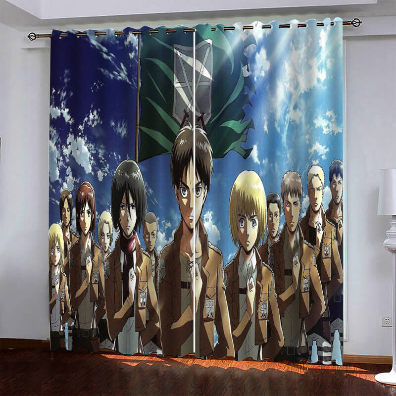 Anime Attack On Titan Pattern Curtains Blackout Window Drapes (Online Order Only)