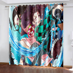 Anime Demon Slayer Curtains Blackout Window Drapes (Online Order Only)