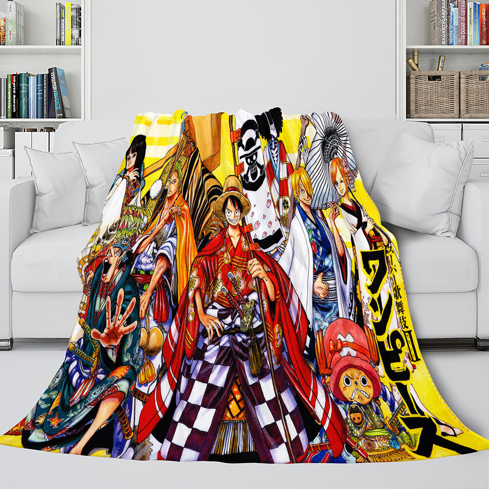 Anime ONE PIECE Throw Flannel Fleece Blanket Soft Cozy Bedding Sets (Online Order Only)