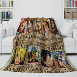 Anime ONE PIECE Throw Flannel Fleece Blanket Soft Cozy Bedding Sets (Online Order Only)