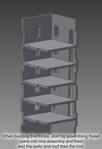 15mm Large Apartment Block (MDF) - 15MMDF152 (Online Order Only)