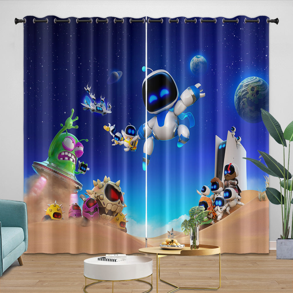 Astro Bot Curtains Blackout Window Drapes Room Decoration (Online Order Only)
