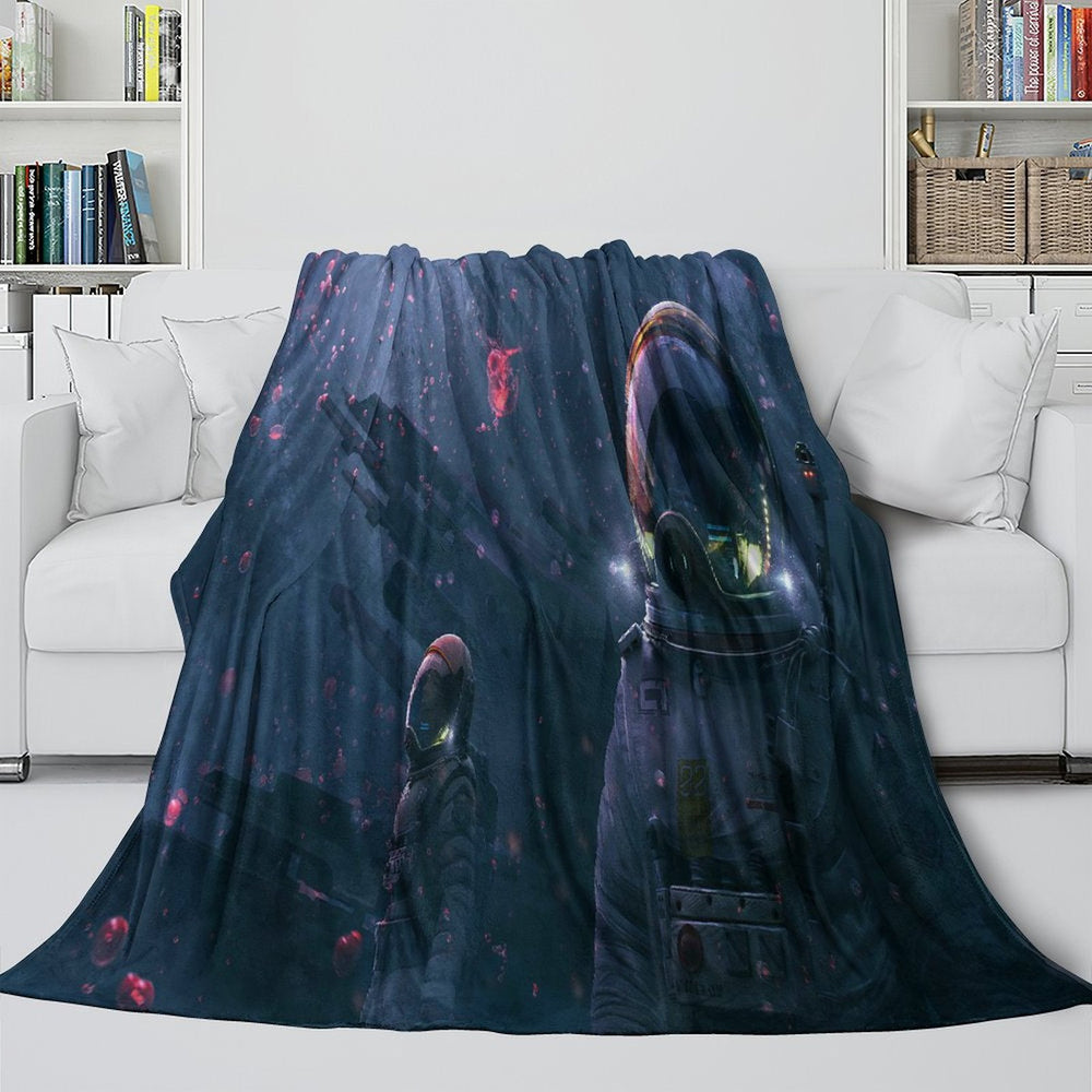 Astronaut Blanket Pattern Flannel Kids Room Throw (ONLINE ORDER ONLY)
