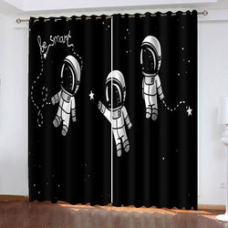 Astronaut Curtains Pattern Blackout Window Drapes (Online Order Only)