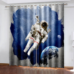 Astronaut Curtains Pattern Blackout Window Drapes (Online Order Only)