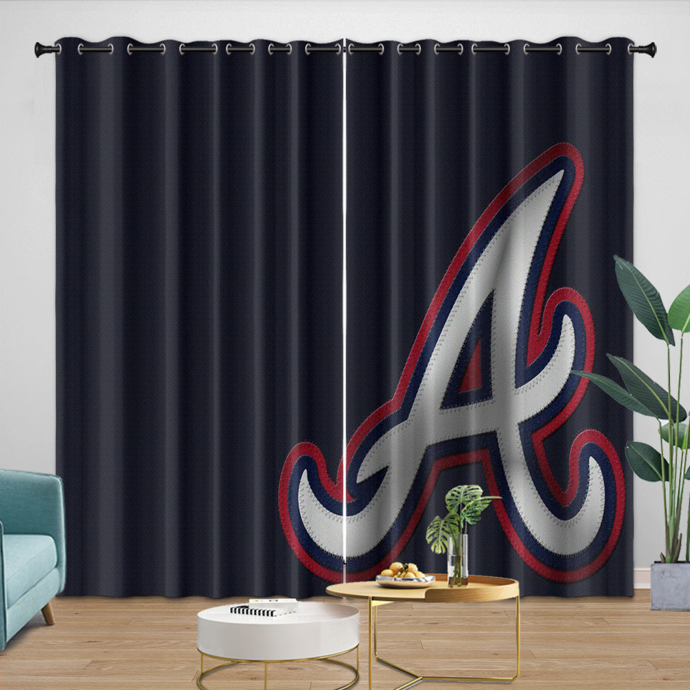 Atlanta Braves Curtains Blackout Window Drapes Room Decoration (Online Order Only)
