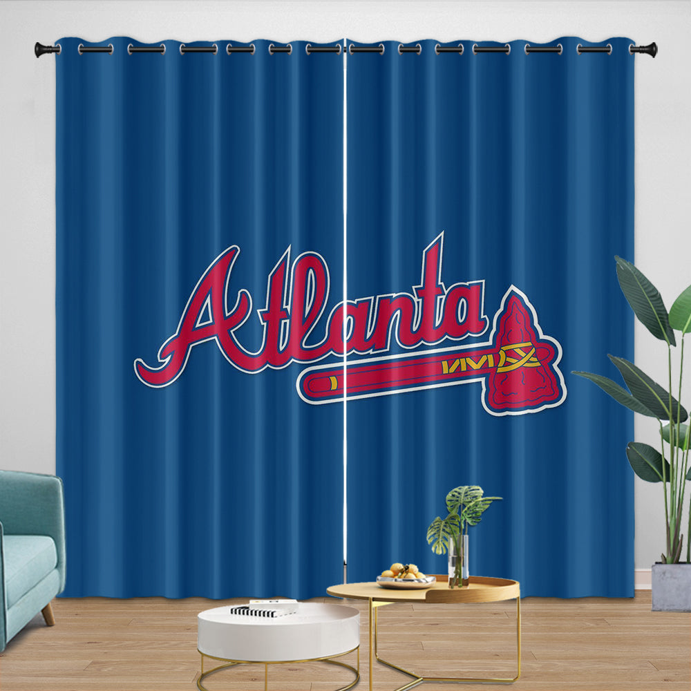 Atlanta Braves Curtains Blackout Window Drapes Room Decoration (Online Order Only)
