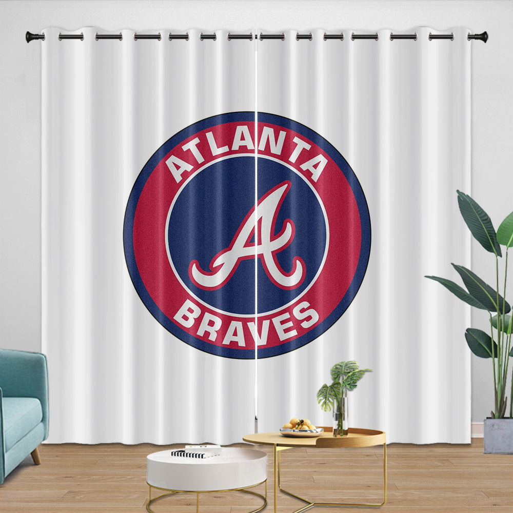 Atlanta Braves Curtains Blackout Window Drapes Room Decoration (Online Order Only)
