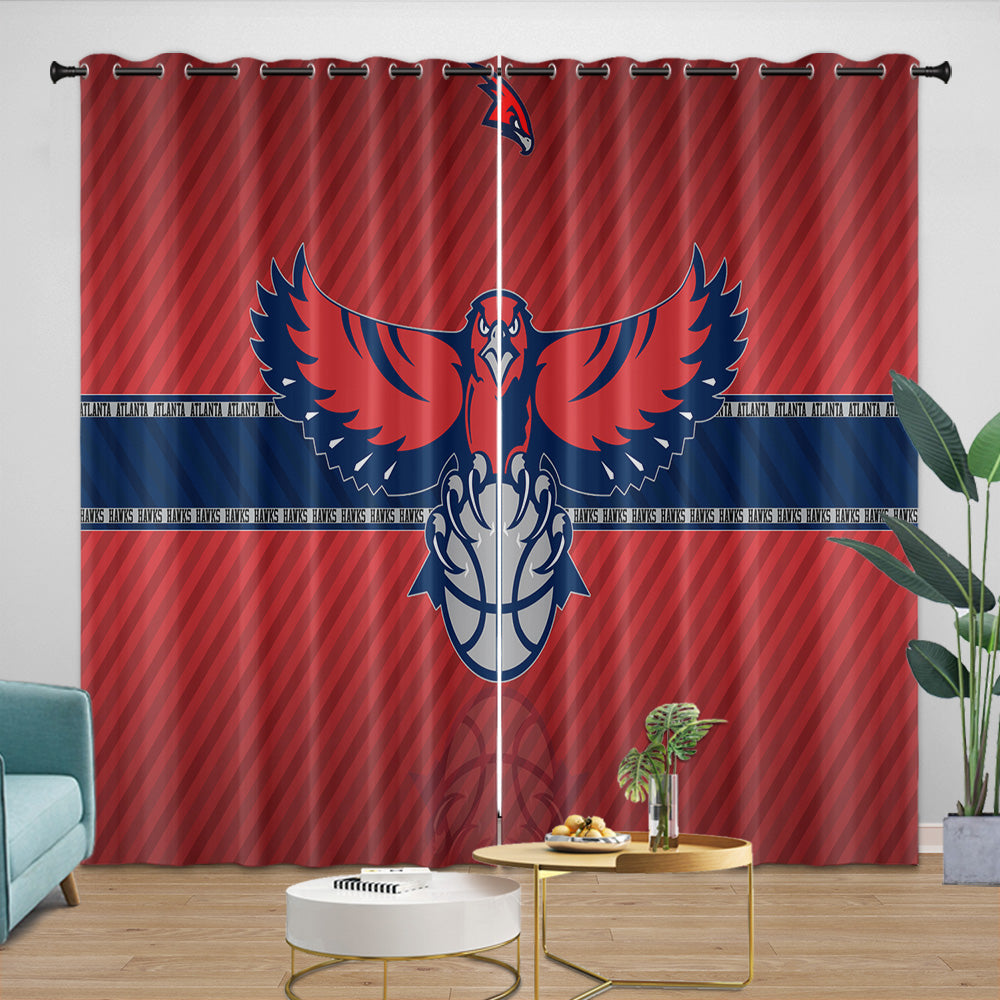 Atlanta Hawks Curtains Blackout Window Drapes Room Decoration (Online Order Only)