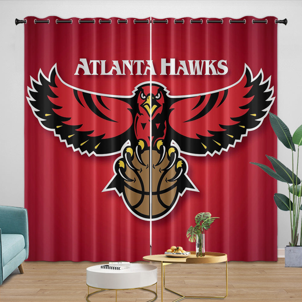 Atlanta Hawks Curtains Blackout Window Drapes Room Decoration (Online Order Only)