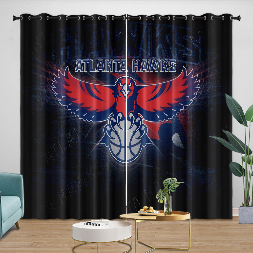 Atlanta Hawks Curtains Blackout Window Drapes Room Decoration (Online Order Only)