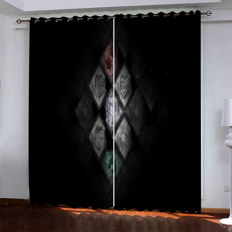 Attack On Titan Pattern Curtains Blackout Window Drapes (Online Order Only)