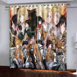 Attack On Titan Pattern Curtains Blackout Window Drapes (Online Order Only)