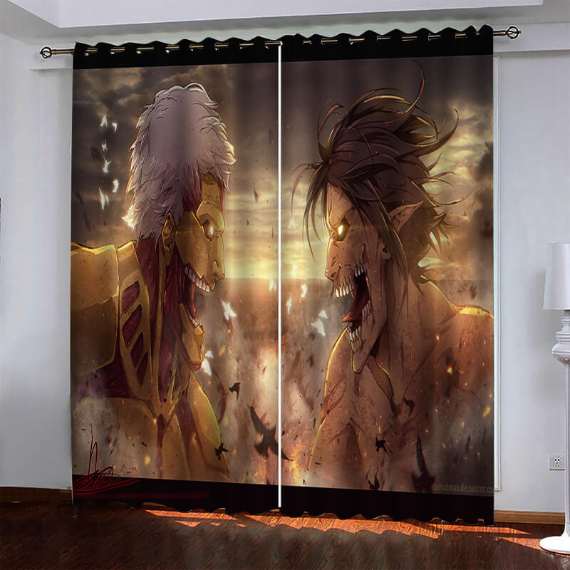 Attack On Titan Pattern Curtains Blackout Window Drapes (Online Order Only)