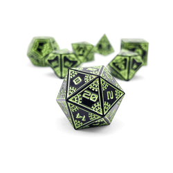 Aurora Lights - Space Dice 7 Piece RPG Set Alloy Metal Dice (Online Only)