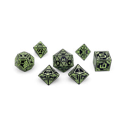 Aurora Lights - Space Dice 7 Piece RPG Set Alloy Metal Dice (Online Only)