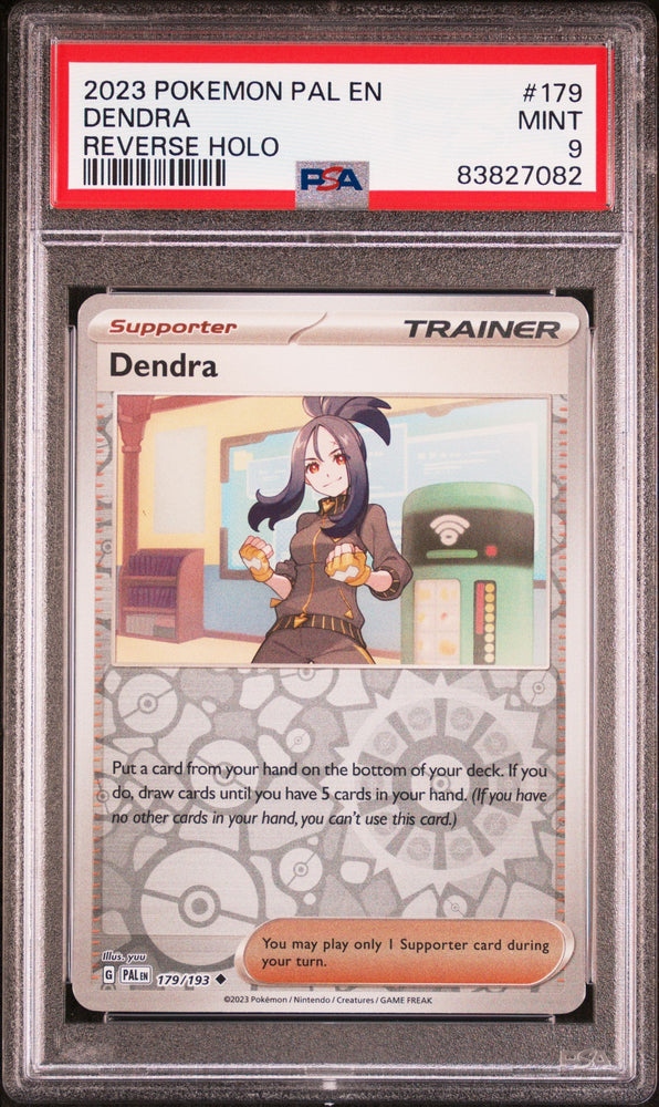 2023 POKEMON PAL EN-PALDEA EVOLVED DENDRA REVERSE HOLO #179 PSA 9 (Online Order Only)