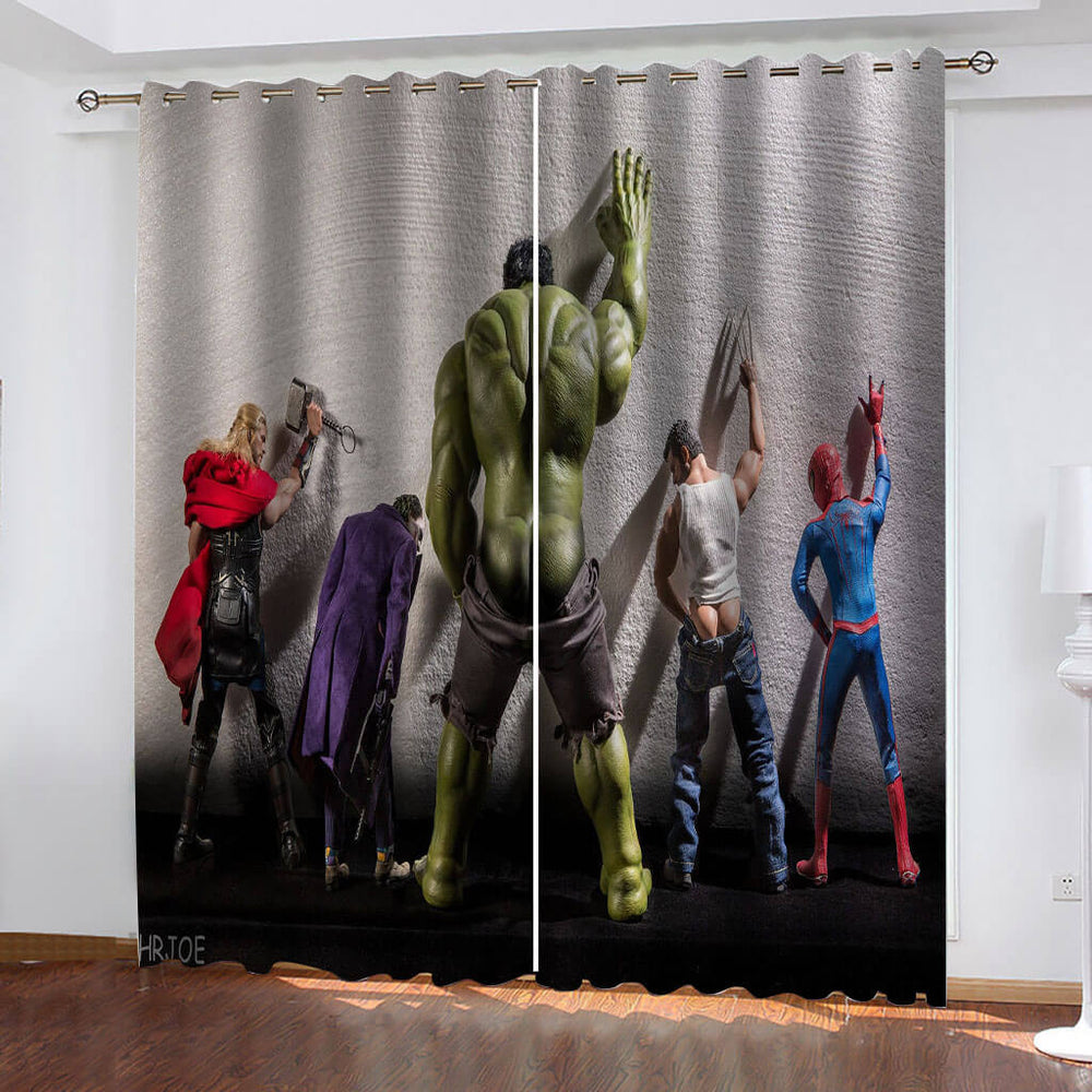 Avengers Curtains Cosplay Blackout Window Drapes Room Decoration (Online Order Only)
