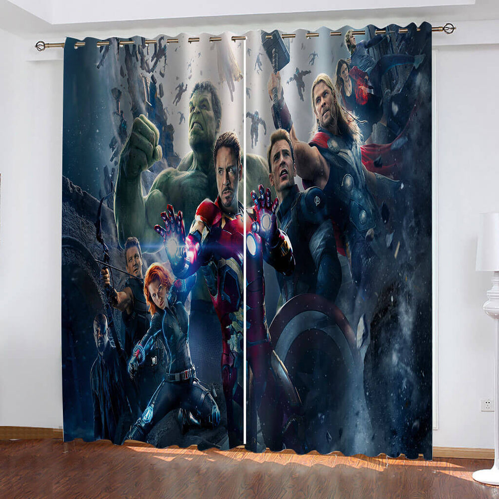 Avengers Curtains Cosplay Blackout Window Drapes Room Decoration (Online Order Only)