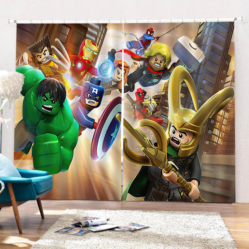 Avengers Curtains Cosplay Blackout Window Drapes for Room Decorations (Online Order Only)