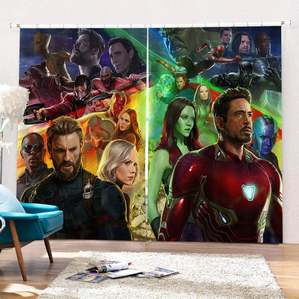 Avengers Curtains Cosplay Blackout Window Drapes for Room Decorations (Online Order Only)