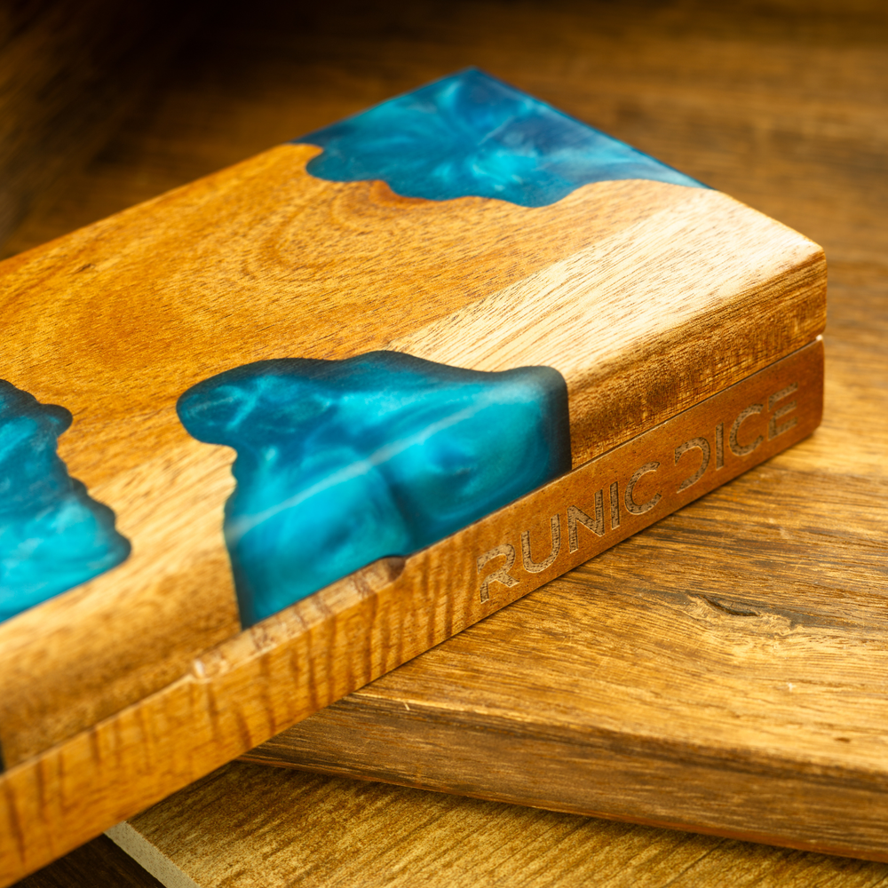 Azure River DnD Wooden Dice Storage Box (ONLINE ORDER ONLY)