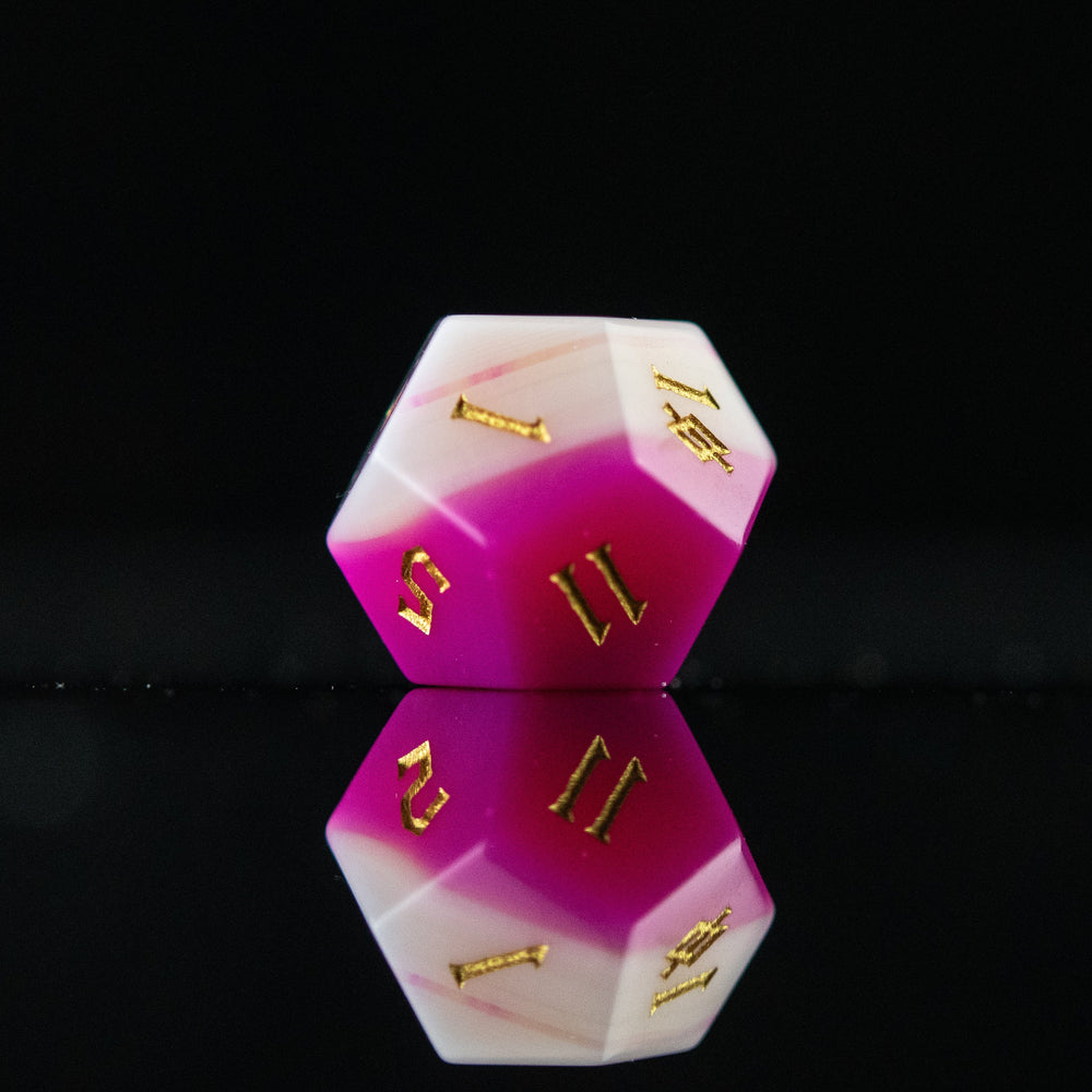 Pink Agate Stone Dice Set (ONLINE ORDER ONLY)