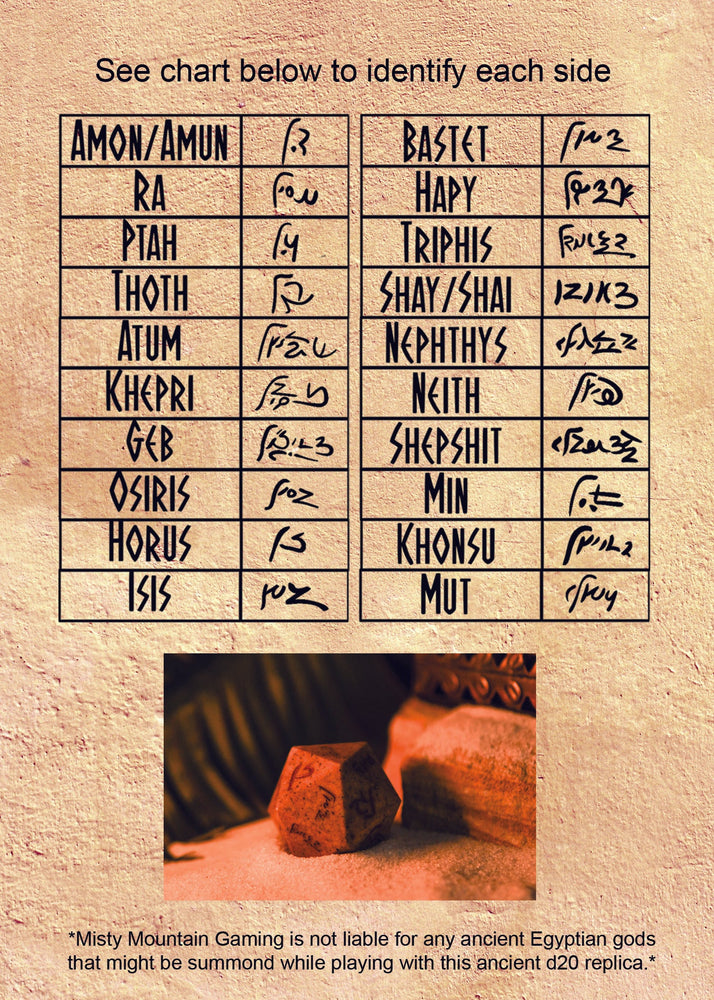 Demotic Limestone 30mm d20 - Dice Around the World Collection (ONLINE ORDER ONLY)