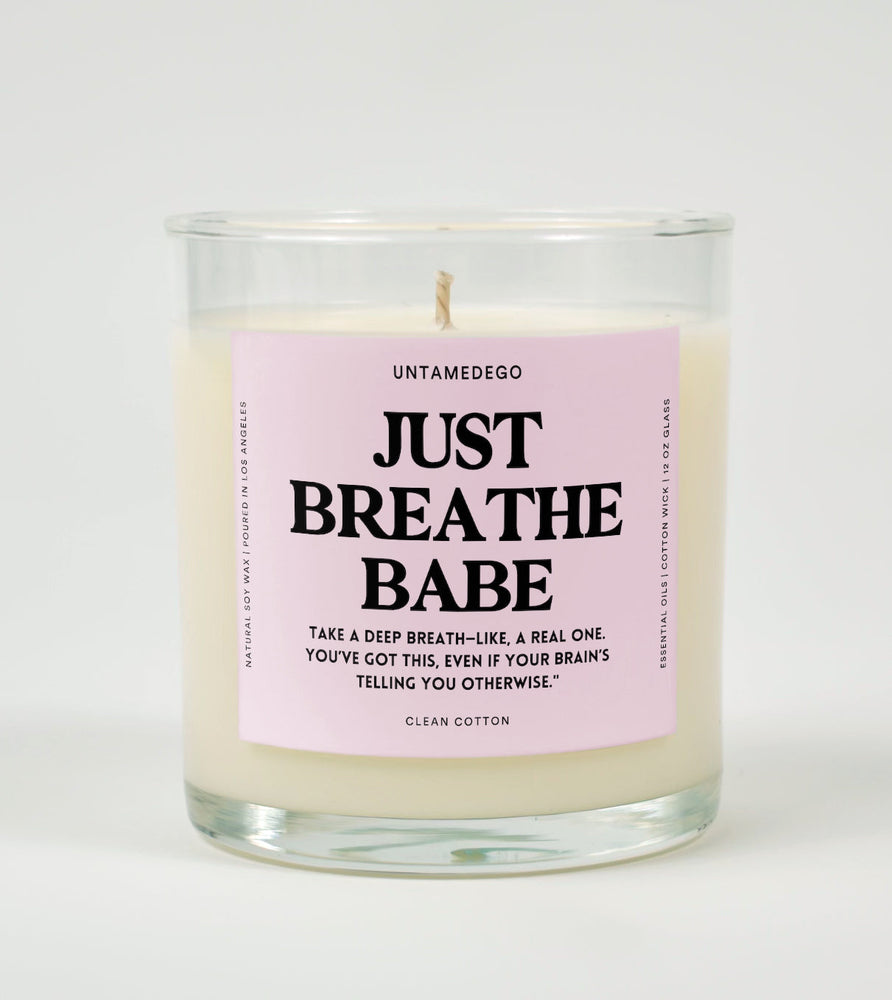 Just Breath Babe Glass Candle (Online Order Only)