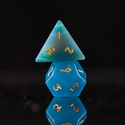 Blue Agate Stone Dice Set (ONLINE ORDER ONLY)