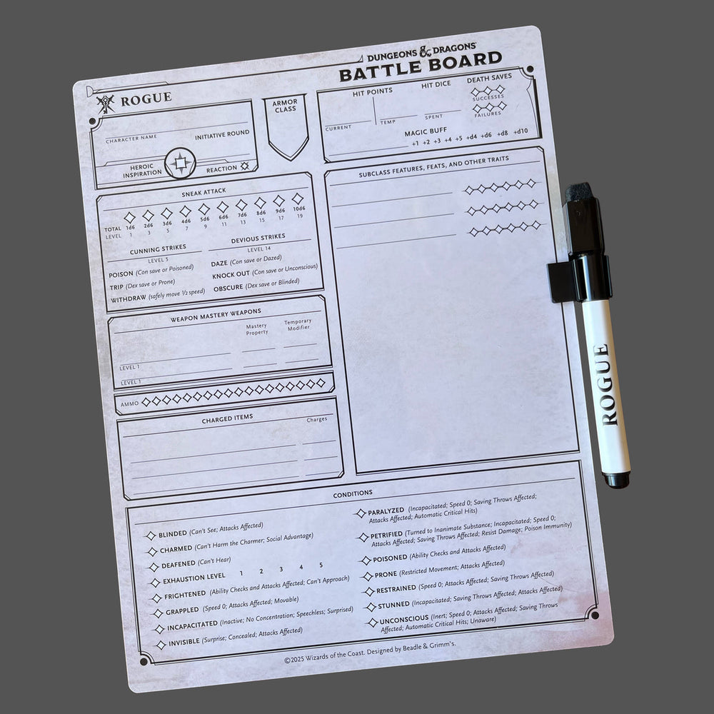 Beadle & Grimm's D&D Battle Board: Rogue (ONLINE ORDER ONLY)
