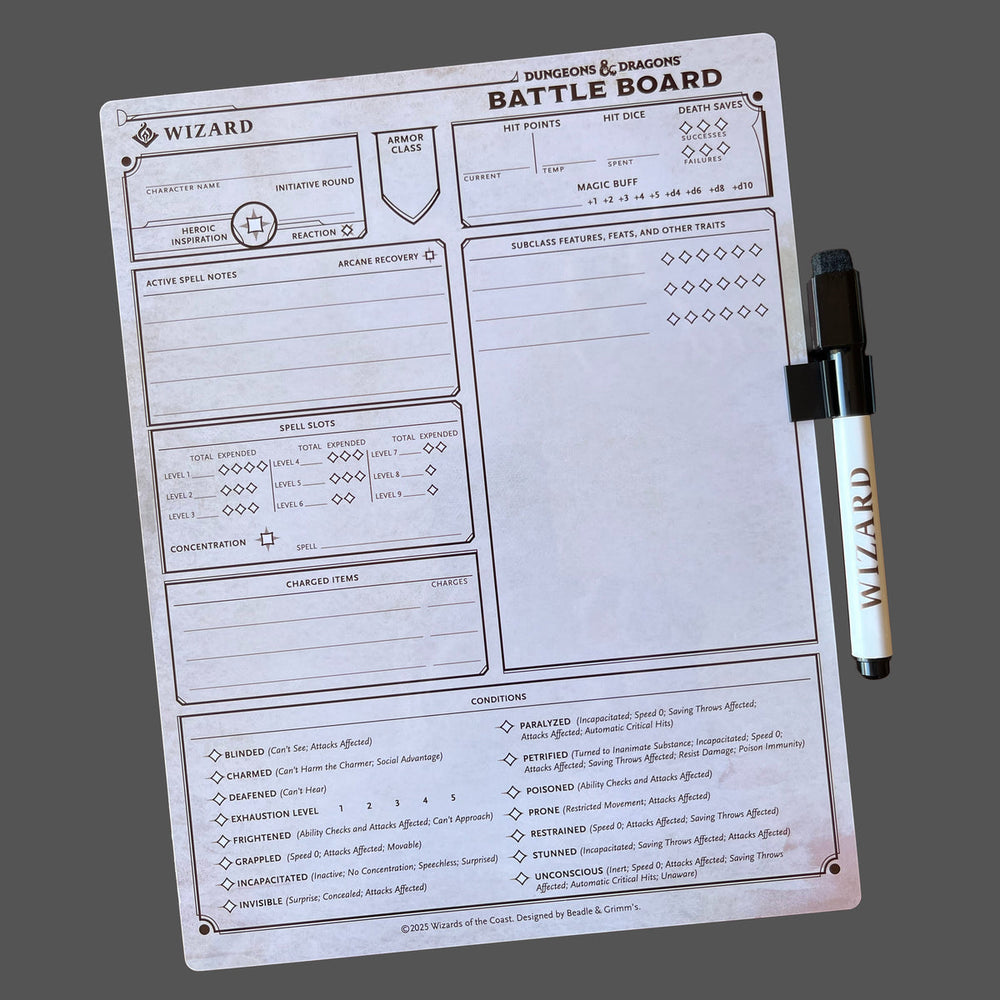 Beadle & Grimm's D&D Battle Board: Wizard (ONLINE ORDER ONLY)