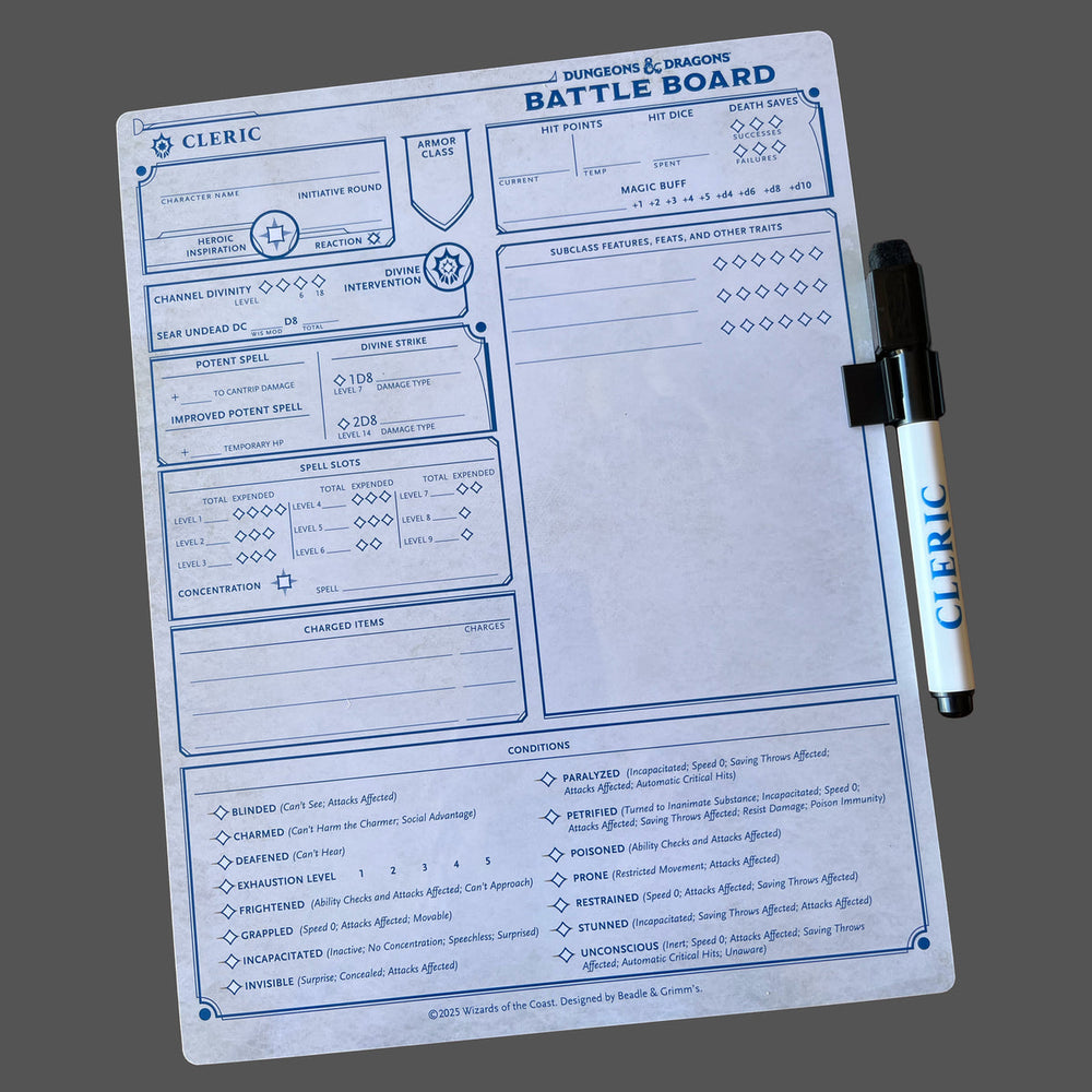 Beadle & Grimm's D&D Battle Board: Cleric (ONLINE ORDER ONLY)