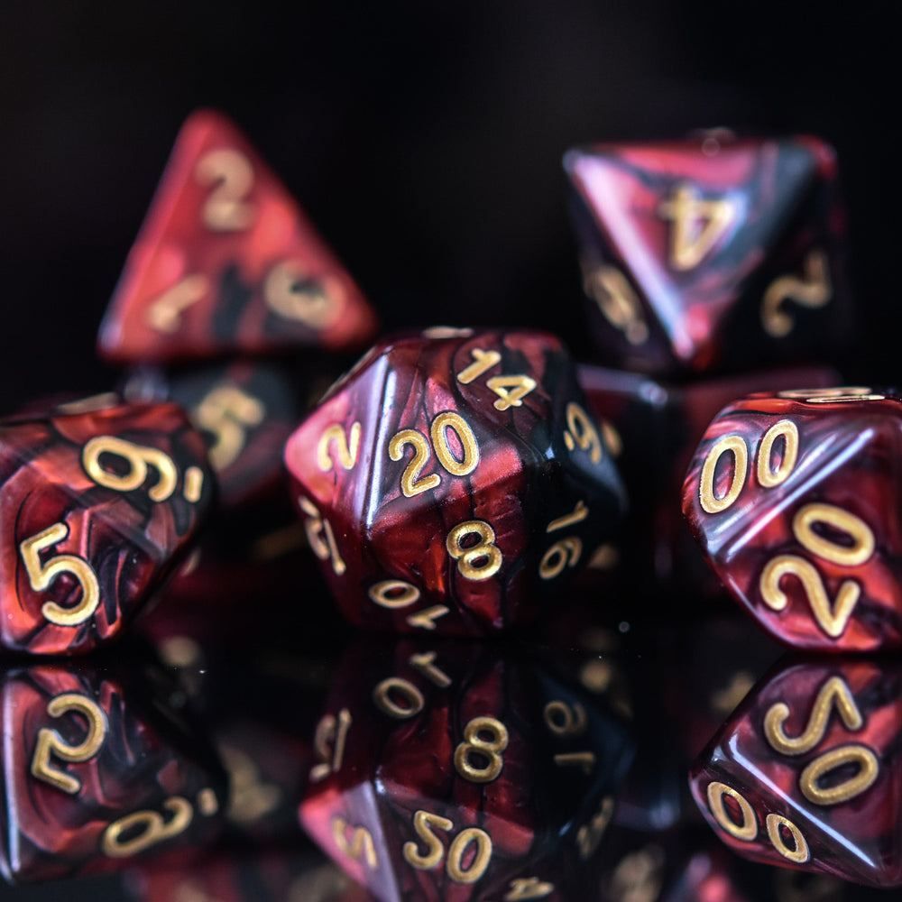 Blood Rose Acrylic Dice Set (ONLINE ORDER ONLY)