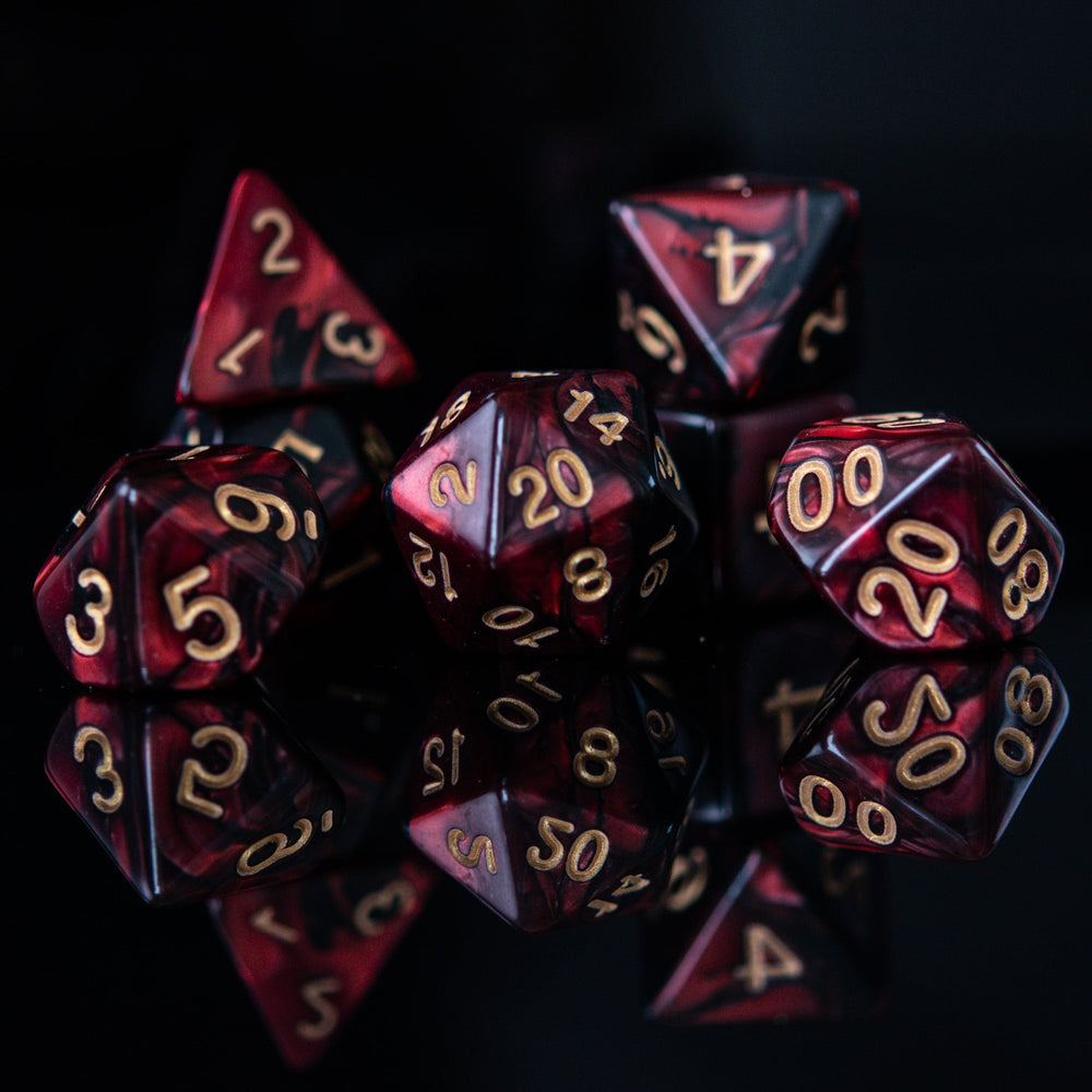 Blood Rose Acrylic Dice Set (ONLINE ORDER ONLY)